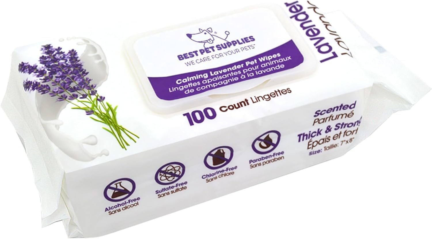 Best Pet Supplies Pet Wipes for Dogs - Dog Wipes Best Pet Supplies Pet Wipes for Dogs - Dog Wipes Cleaning Deodorizing, for Coats, Ears, Paws - Calming Lavender, Aloe Vera, 100 Count